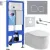 Унитаз подвесной Roxen Royal Matt в комплекте с инсталляцией StounFix Dual Fresh 6 в 1 968280 (кнопка: серый бетон)