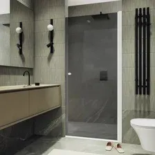 Душевая дверь MaybahGlass 198x70 MGD-1672-1 (графитовое стекло/белый матовый)