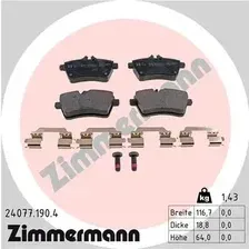 Тормозные колодки дисковые передняя ось ZIMMERMANN 24077.190.4