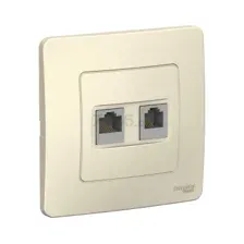 Розетка компьютерная RJ-45 и телефонная SYSTEME (SCHNEIDER) ELECTRIC Blanca алюминий (BLNIA045113)