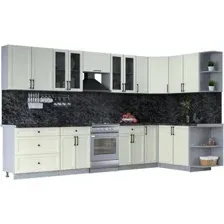 Готовая кухня Интерлиния Тренд 1.7x3.5 правая (белый/белый/кастилло темный)
