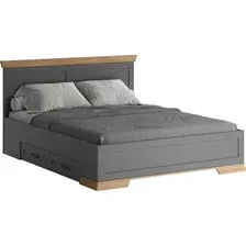 Кровать Black Red White Marselle LOZ160х200 с ящиками (дымчатый алмаз/дуб урбан янтарный/дымчатый алмаз)