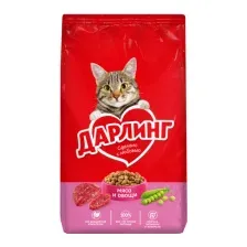 Корм Дарлинг для взрослых кошек, мясо и овощи, 1,75 кг