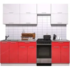 Готовая кухня Интерлиния Мила Gloss 50-23 (белый/красный глянец)