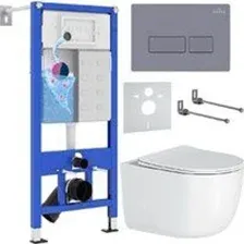 Унитаз подвесной Roxen Vortex в комплекте с инсталляцией StounFix Dual Fresh 6 в 1 966868 (кнопка: с