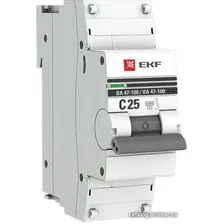 Выключатель автоматический EKF PROxima ВА 47-100 1P 25А (C) 10kA mcb47100-1-25C-pro
