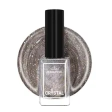 JEANMISHEL Лак для ногтей голографический CRYSTAL  (серебристо-бежевый блестящий) тон 703