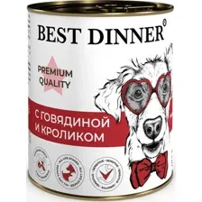 Влажный корм для собак Best Dinner Premium Меню №3 с говядиной и кроликом (340г)