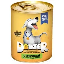 Консервированный корм для собак Doyzer с курицей для крупных пород 338 г