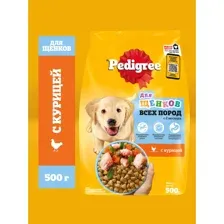 Корм для щенков Pedigree для всех пород, курица, 500 г