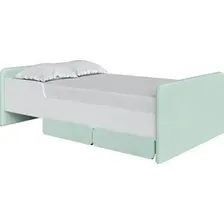 Кровать-трансформер PROxSON Mika 80x200 (белый/Teddy 337 мятный)