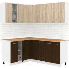 Кухонный гарнитур Кортекс-мебель Корнелия Лира 1.5x1.9 (дуб сонома/венге/дуб бунратти)