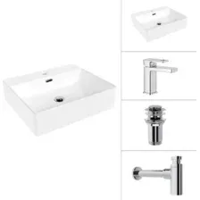 Умывальник Lauter 21478 + Cascade 21СК655C + сифон 21635CH + донный клапан 21190CH (хром)