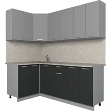 Готовая кухня Интерлиния Мила Лайт 1.2x2.0 (серебро/антрацит)