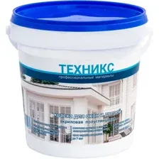 Краска Техникс ВД-АК-1УГ Для окон и дверей 1 кг (белый полуглянцевый)