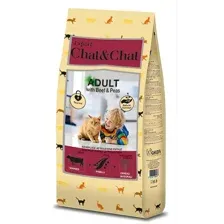 Корм сухой "Chat&Chat" для кошек, с говядиной и горохом, 14 кг