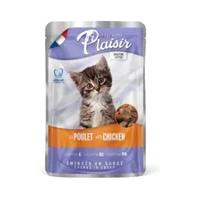 Влажный корм для котят PLAISIR курица в соусе пауч 100 г (3428460048597)