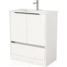 Тумба под умывальник Дабер 017 WeltWasser Deilbach 7517-70 / Т17.7W.0.5Ч (белый древесный/ручка черная)