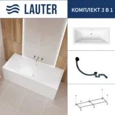 Ванна Lauter Oasis 170 21203070 (с каркасом и сифоном 21Y31001 матовый черный)