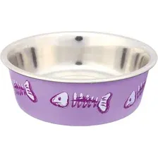 Миска металлическая "TRIXIE" для кошек 0,25л/диам.12см, с рисунком