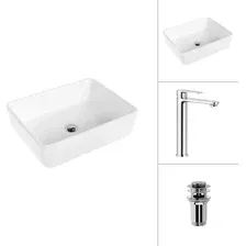 Умывальник Lauter 21674 + Moon 21СK81691C с донным клапаном 21190CH (хром)