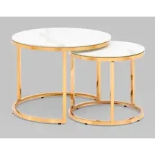Журнальный столик Stool Group Селена (стекло белый мрамор/золото)