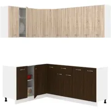 Готовая кухня Кортекс-мебель Корнелия Лира 1.5x2.0 без столешницы (дуб сонома/венге)