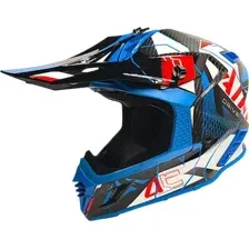 Мотошлем AIM RH855 Carbon Razor RH855R-DBR-L (L, синий/красный)