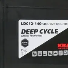 Аккумулятор лодочный KrafT 12V-148Ah C20 L тяговая / LDC12-140