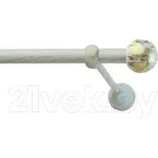 Карниз для штор Lm Decor Шар малый 124 1р гладкий (белое золото, 4м)