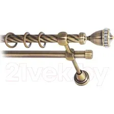 Карниз для штор Lm Decor Кубок 110 2р витой (антик, 2.4м)