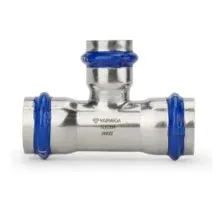 Тройник раструбный Varmega Inox Press переходной 22x15x22
