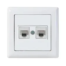 Розетка компьютерная RJ-45 двойная MUTLUSAN Daria белая (2120 138 0101)