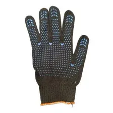 Перчатки трикотажные с ПВХ  х/б 10 кл. 170 текст. 20 размер , черные, 00456