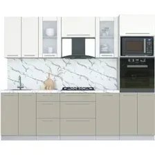 Кухонный модуль Интерлиния Мила Пластик 2.6 (зефирный/латте/белый гранит)