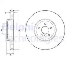 Тормозной диск DELPHI BG9160C вентилируемый ,