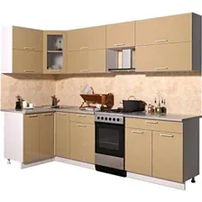 Готовая кухня Интерлиния Мила Gloss 50-12x27 (капучино глянец)