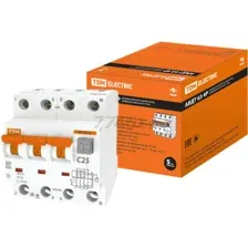 Дифавтомат TDM АВДТ 63 3P+N C25 тип A 30мА (SQ0202-0018)