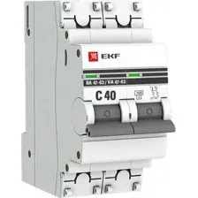 Выключатель автоматический EKF ВА 47-63 2P 40А (C) 4.5kA PROxima mcb4763-2-40C-pro