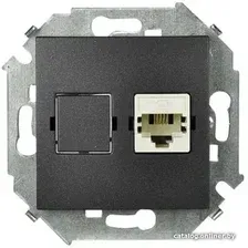 Розетка телефонная Simon 15 1591480-038 (графит)