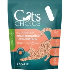 Наполнитель для туалета Cat's choice Комкующийся растительный тофу Персик (6л/2.5кг)
