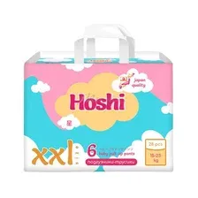 Детские подгузники-трусики HOSHI, размер XXL 6, 28 шт