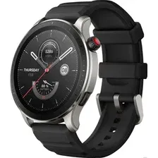 Умные часы Amazfit GTR 4 (серебристый, с черным ремешком из фторэластомера)
