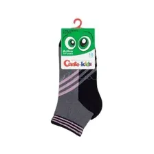 Носки детские CONTE KIDS Active короткие, р.16, 955 серый-светло-розовый