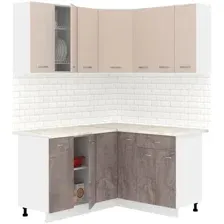 Готовая кухня Кортекс-мебель Корнелия Лира 1.5x1.4 (капучино/оникс/королевский опал)