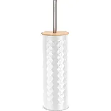 Ершик для унитаза FORA White Rhombus FOR-BRUSH-1099WB (белый/бамбук)