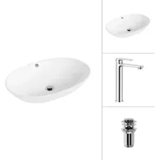 Умывальник Lauter 21709 + Moon 21СK81691C с донным клапаном 21190CH (хром)