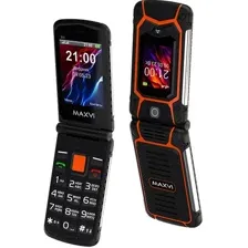 Кнопочный телефон Maxvi E10 (оранжевый)