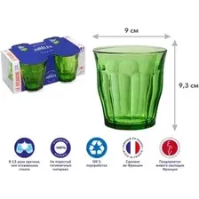 Набор стаканов для воды и напитков Duralex Picardie Green 1028GC04C1111