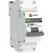 Выключатель автоматический EKF PROxima ВА 47-100 1P 100A (C) 10kA mcb47100-1-100C-pro